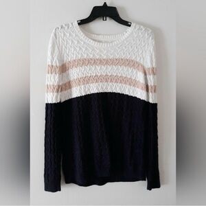 Stylish Women's Sweater 100% Cotton! White, Tan, and Black. Size L